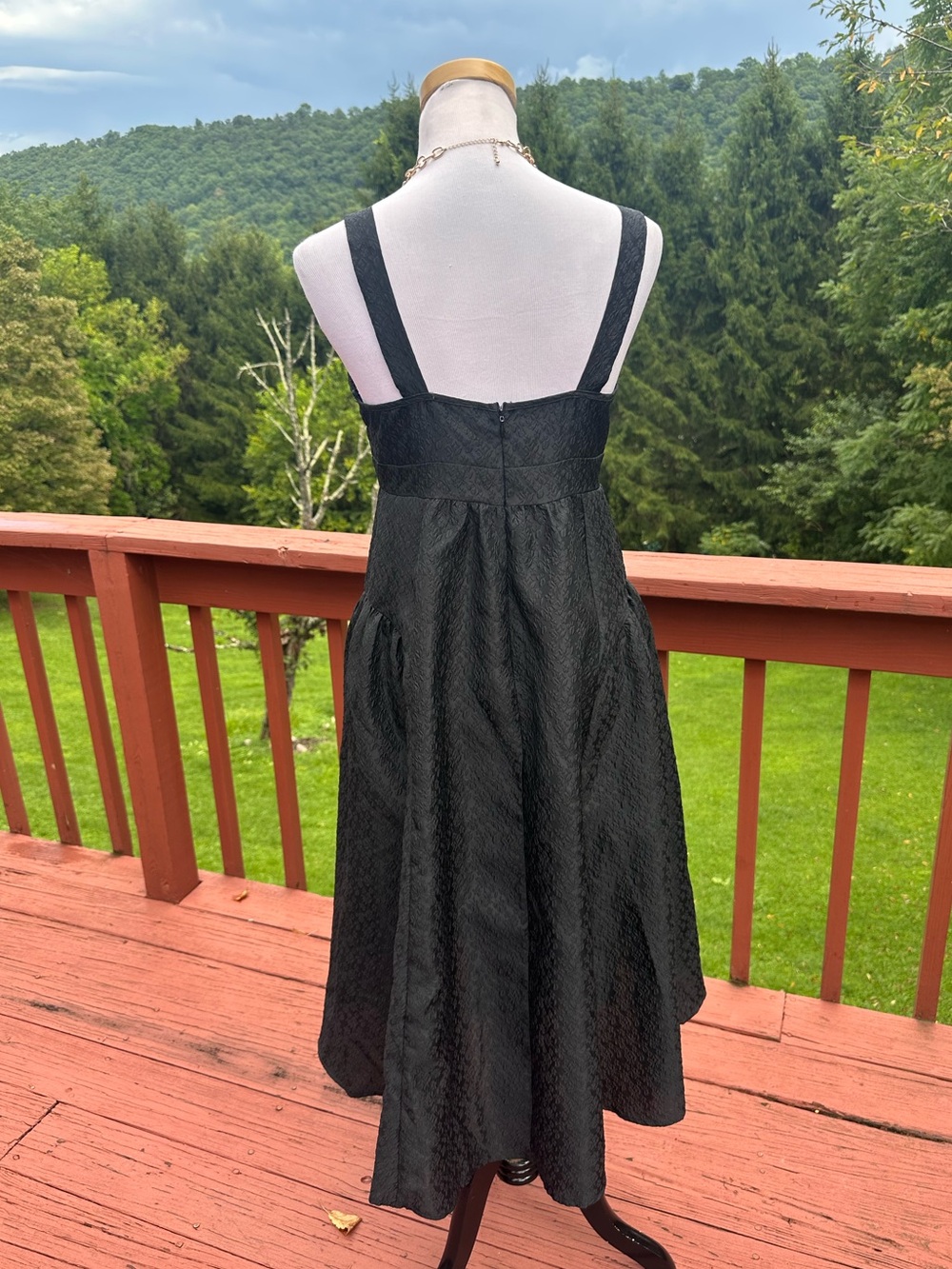 Moon River Kimber Black Jacquard Textured Midi Dress NWT! - Picture 3 of 6